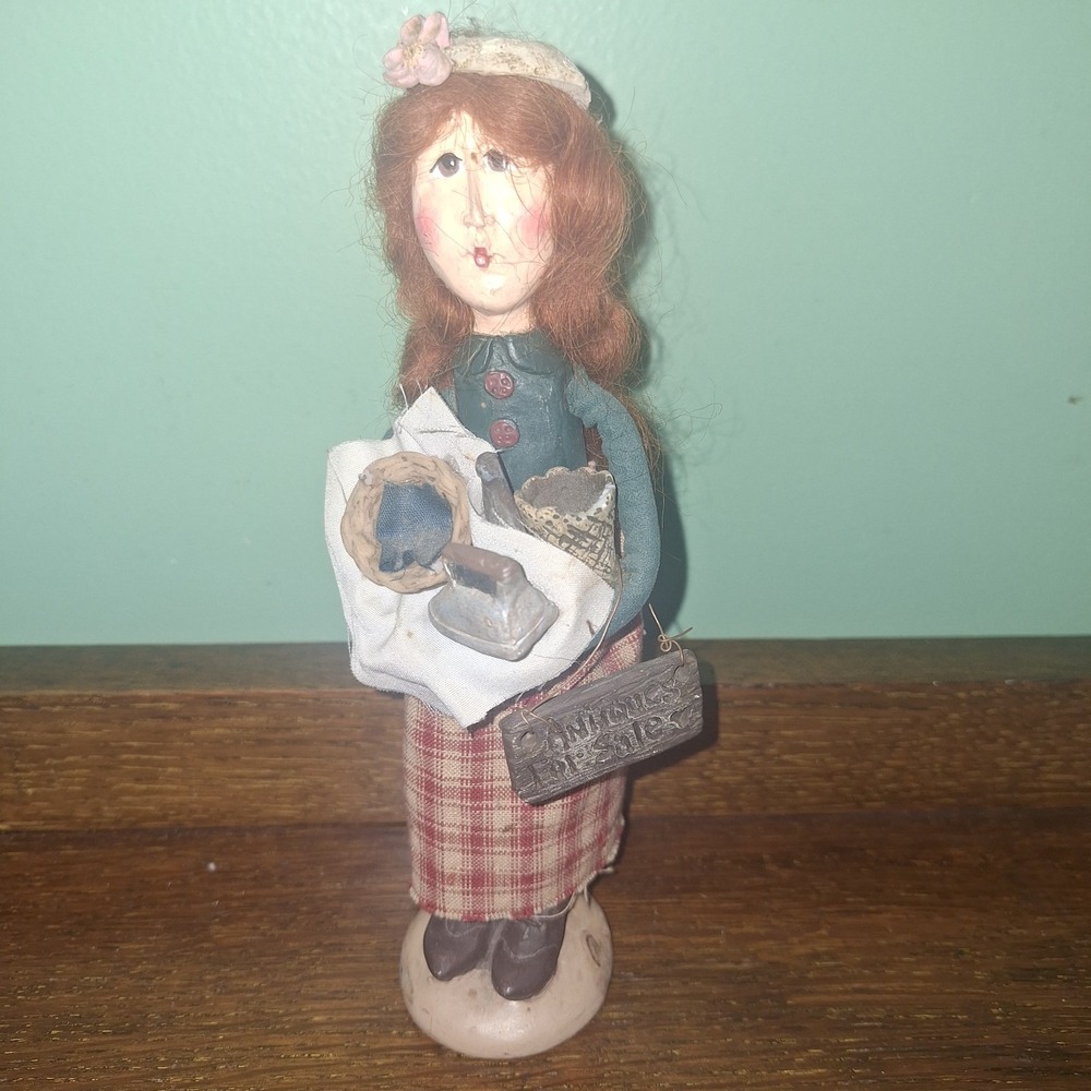 Melancholy Dollies Figurine Antiques For Sale 8" Folk Art Red Hair Harrison